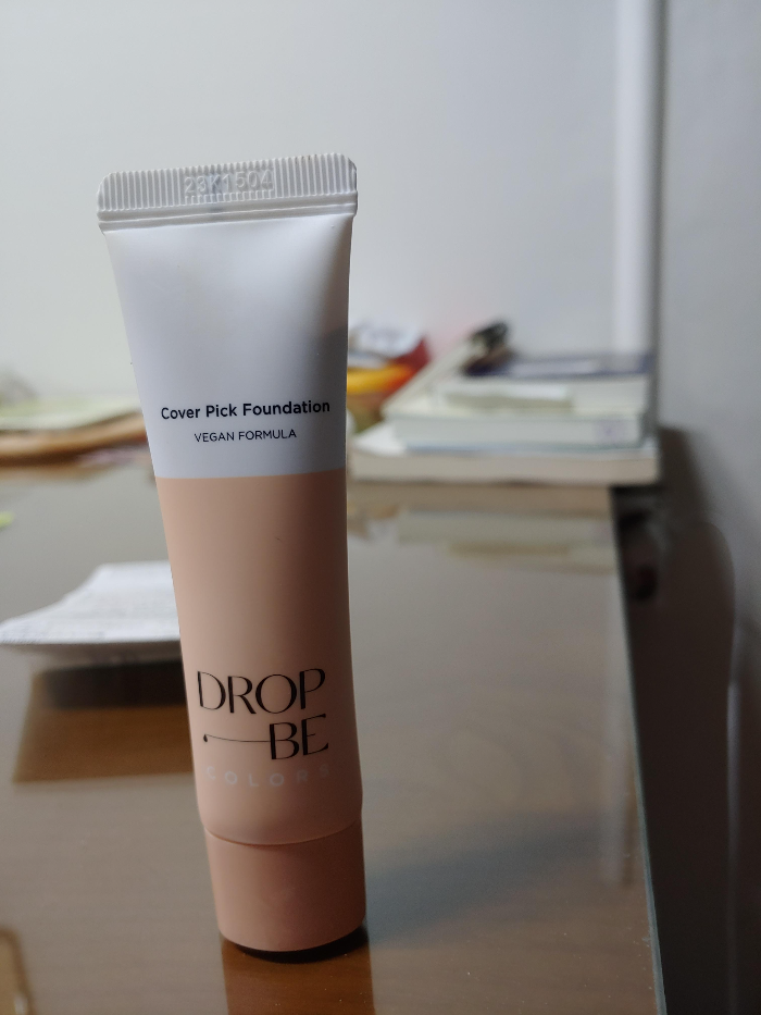 [다이소-5&amp;#44;000원-파운데이션]-드롭비-컬러즈&amp;#44;-커버-픽 파운데이션-02-내추럴 베이지-(주)더샘인터내셔널 VEGAN-FOMULA