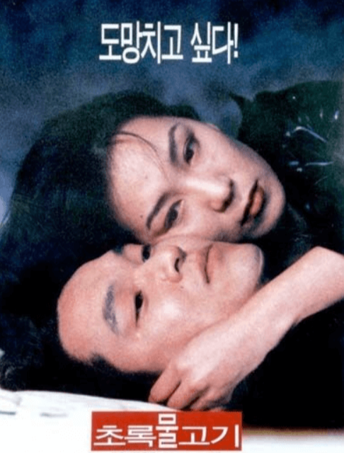 이창동 감독의 초록물고기 포스터, 주인공 배우 한석규와 심혜진