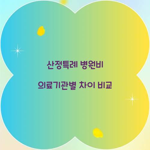 산정특례 병원비 의료기관별 차이 비교  