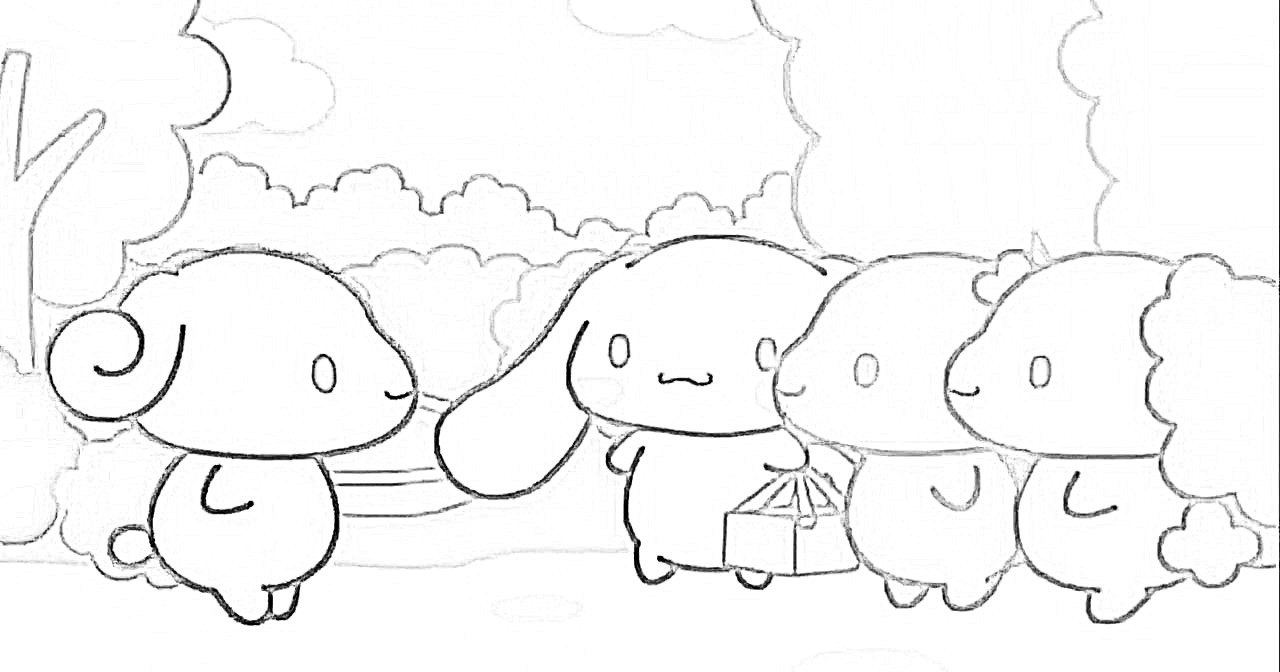 다양한 시나모롤 색칠공부