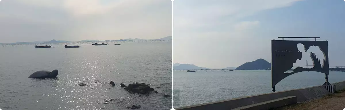 1004섬 분재정원 앞바다