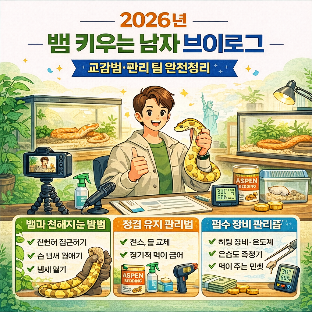 2026년 뱀 키우는 남자 브이로그 ｜ 교감법&middot;관리 팁 완전정리