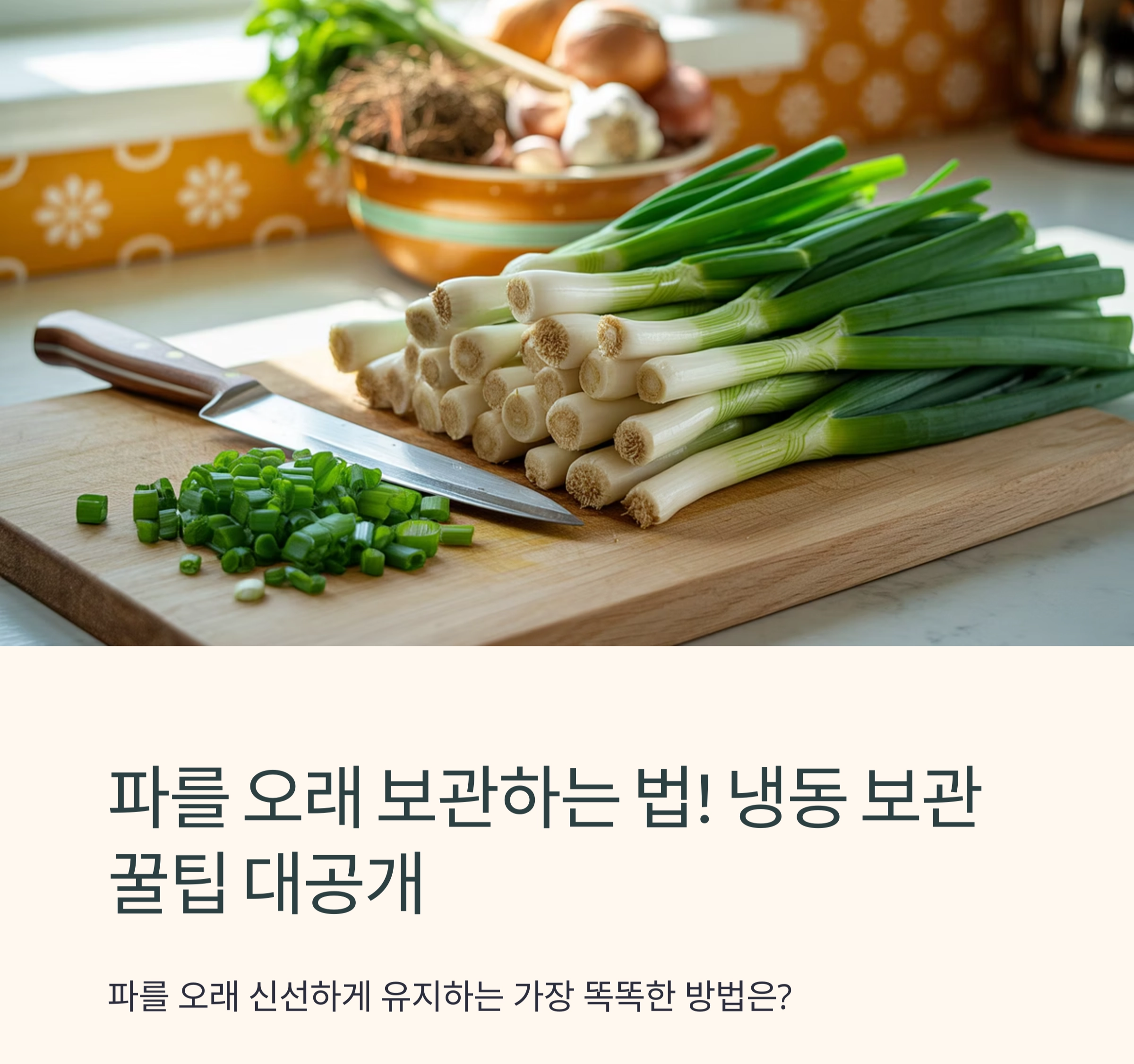 파를 오래 보관하는 법! 냉동 보관 꿀팁 대공개