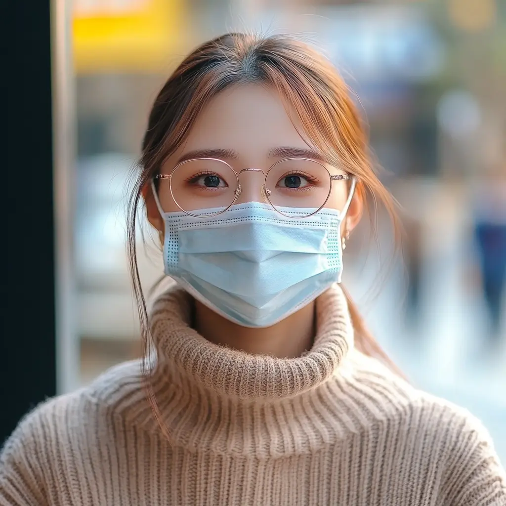 천식 초기증상 있는 여성의모습