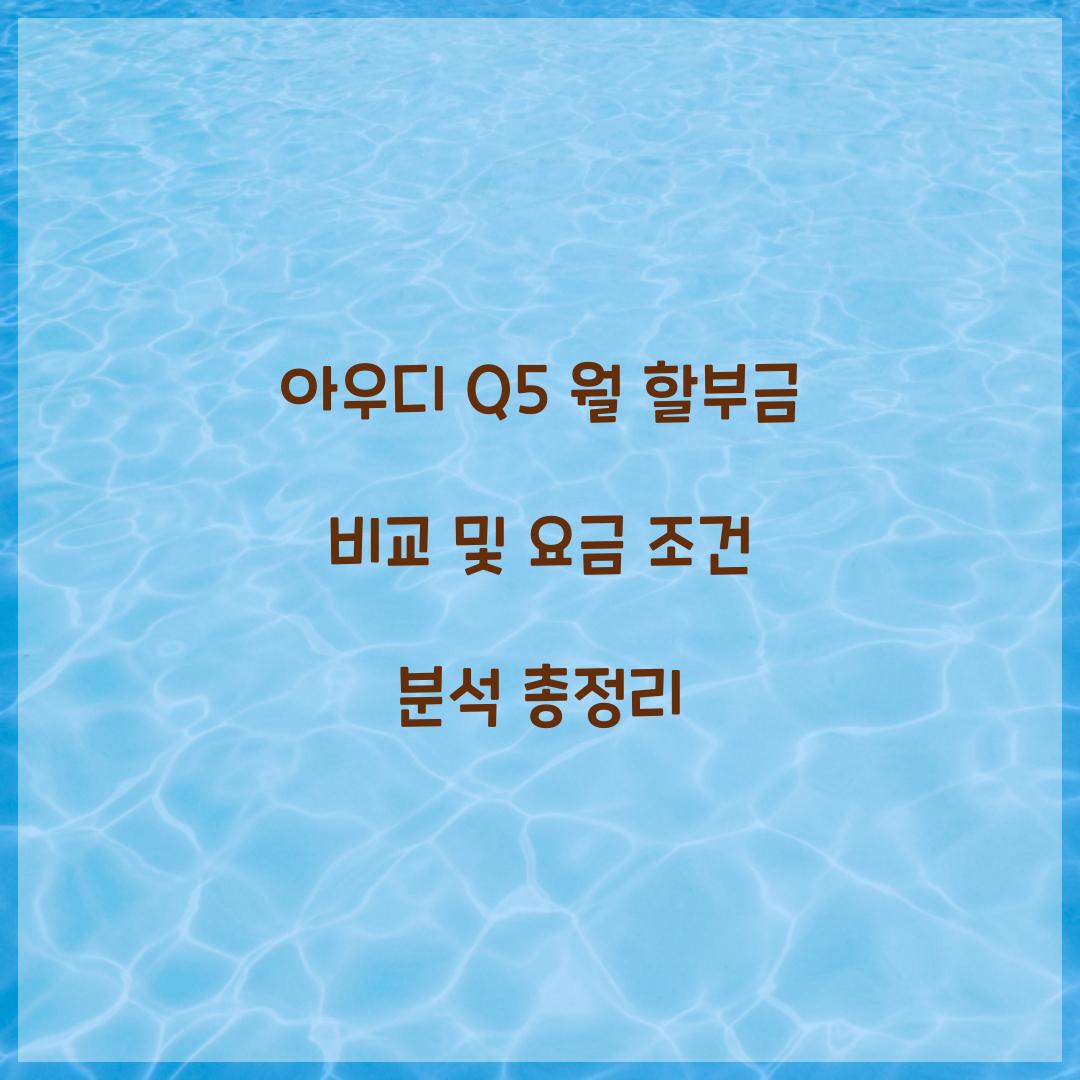 아우디 Q5 월 할부금 비교