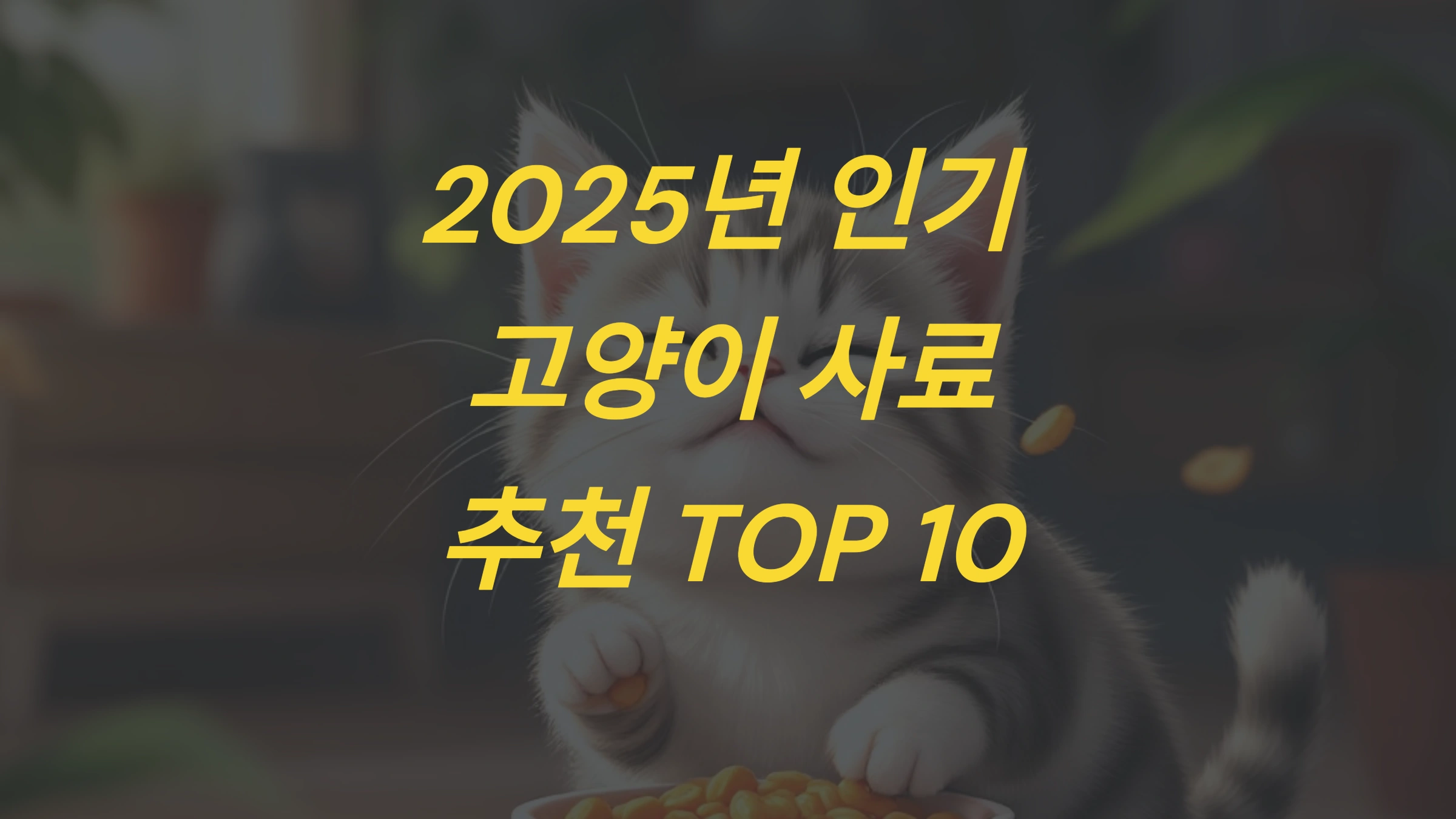 2025년 인기 고양이 사료 추천 TOP 10
2025년 인기 고양이 사료 추천 TOP 10