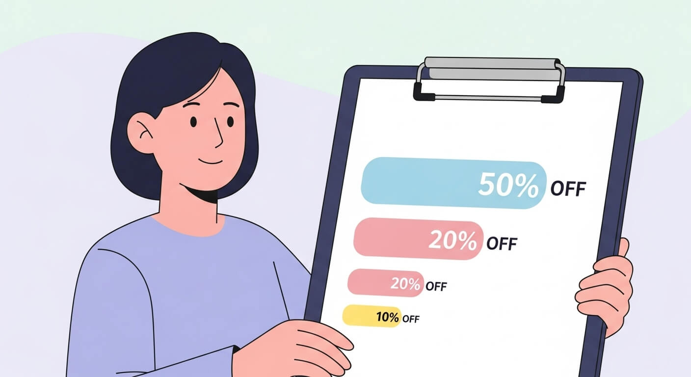 가격표를 보며 안경렌즈 지원금으로 할인받는 금액을 계산하는 장면 1