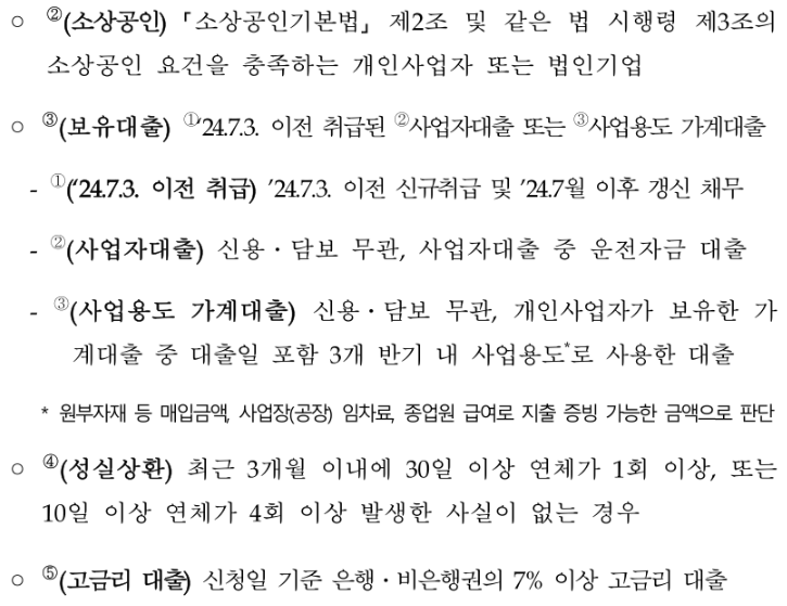 소상공인 대환대출 지원대상1
