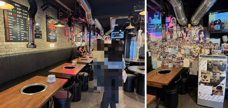 숯불닭갈비 내부모습 및 형원 자리