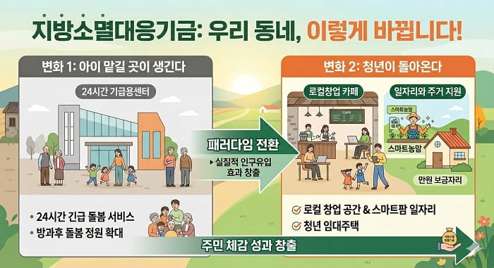 지방소멸 대책으로 바뀔 우리 일상 3가지 변화를 직관적으로 시각화한 인포그래픽