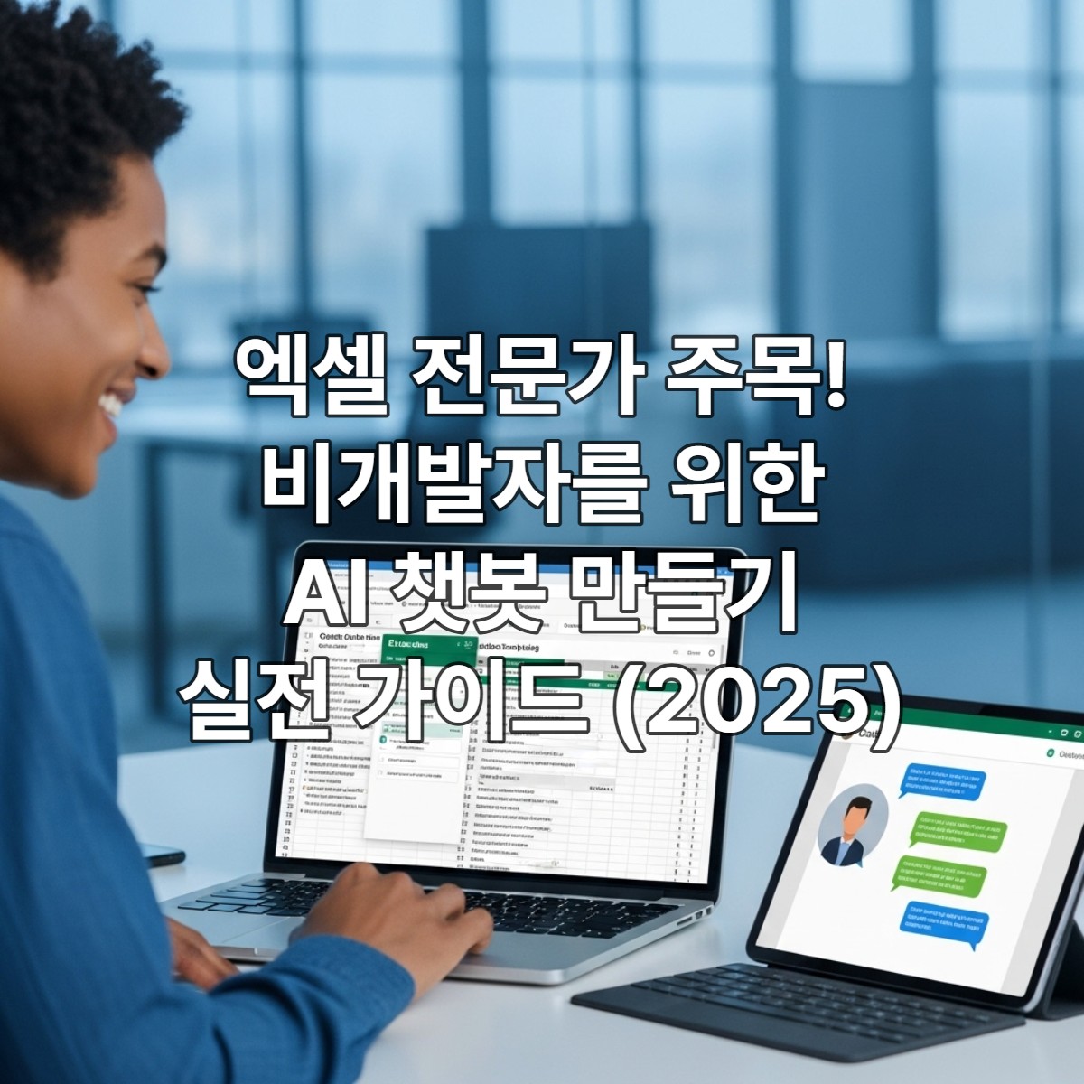 엑셀과 노코드 플랫폼으로 AI 챗봇을 만드는 비개발자의 모습