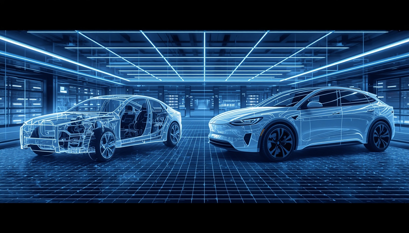 echnical comparison blueprint of BMW CLAR multi-energy platform versus Neue Klasse dedicated EV platform.