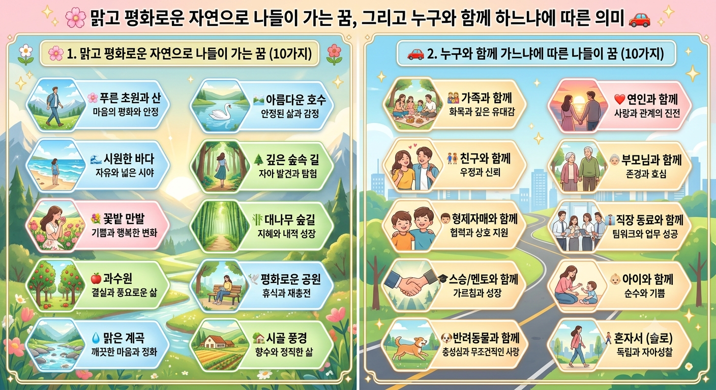 맑은 자연으로 나들이 가는 꿈 20가지, 내 인생의 화창한 봄날이 온다.