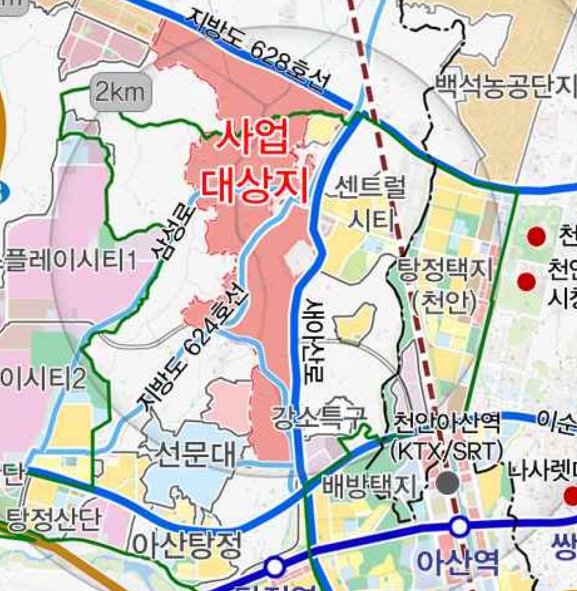 아산탕정2-도시개발사업-위치도-확대