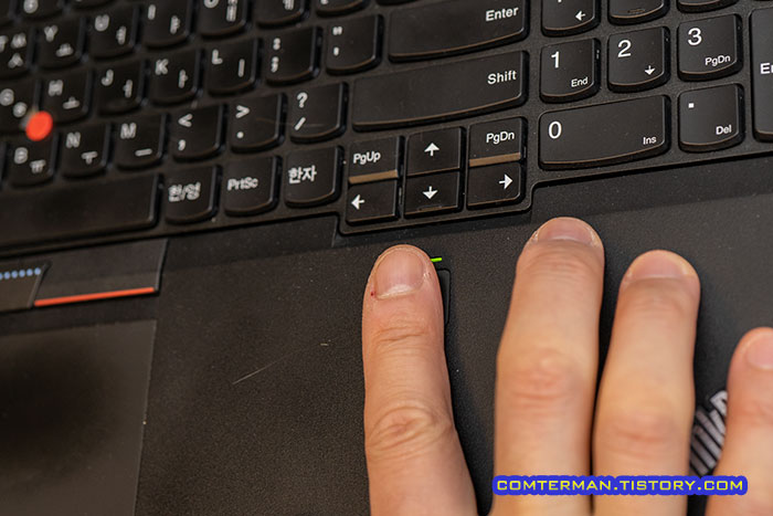 씽크패드 P50 지문센서 인식