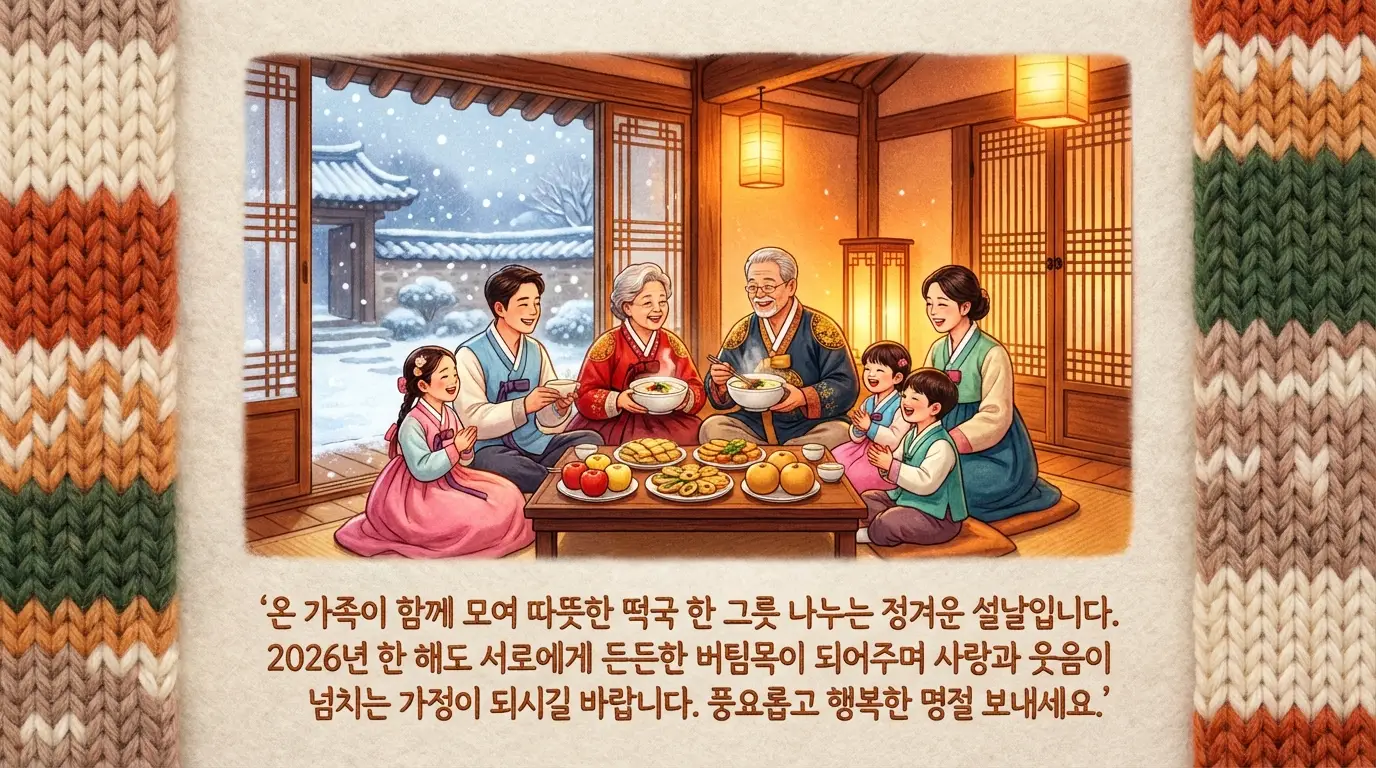 설날 아침 식사하는 이미지