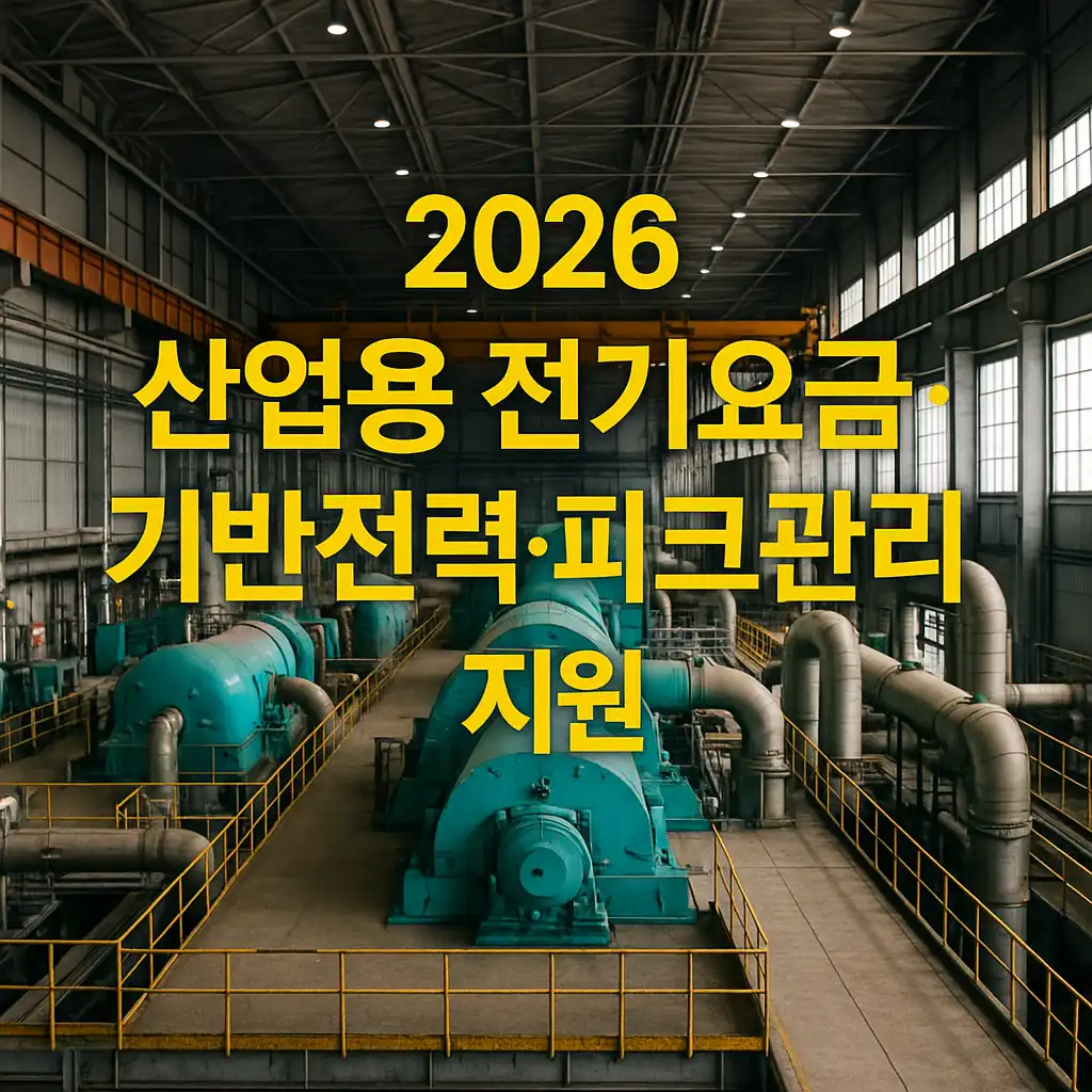 2026 산업용 전기요금&middot;기반전력&middot;피크관리 지원 내용