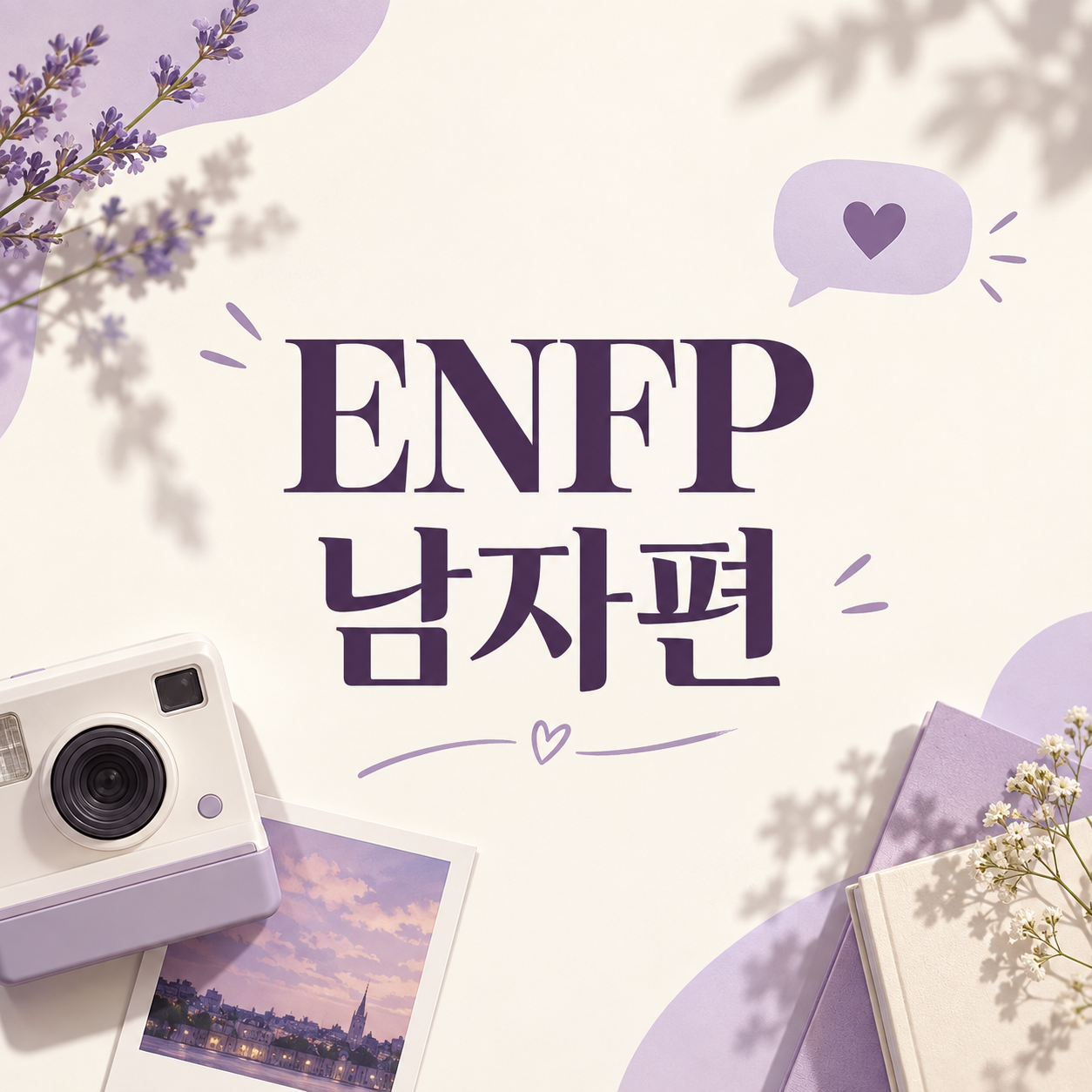 아이보리와 라벤더 배경에 ENFP 남자편이라고 적힌 대표 이미지