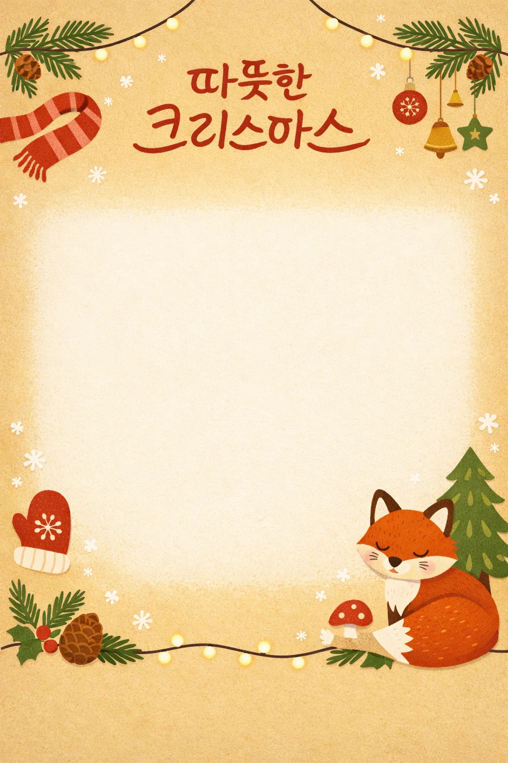 한국 감성 크리스마스 카드 만들기, 미니멀 디자인 이미지 생성 프롬프트 공개