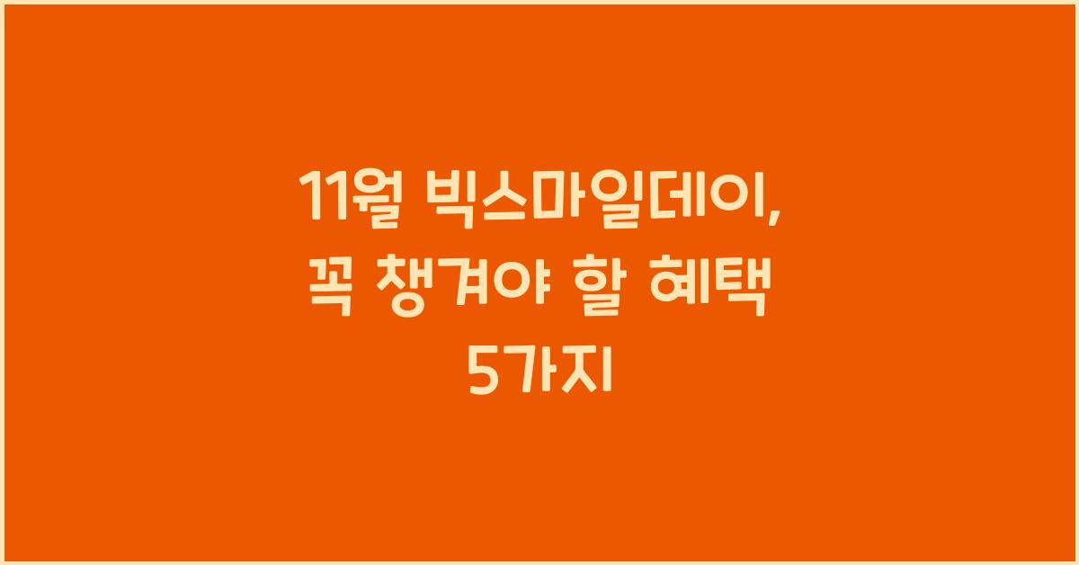 11월 빅스마일데이
