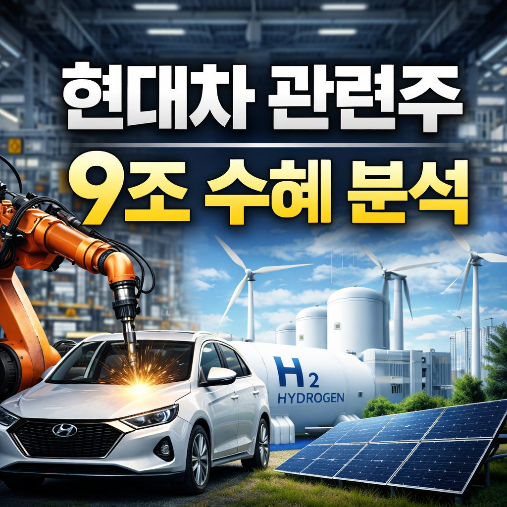 현대차 관련주 9조 투자 수혜주 분석, 로봇·수소 핵심 종목 정리