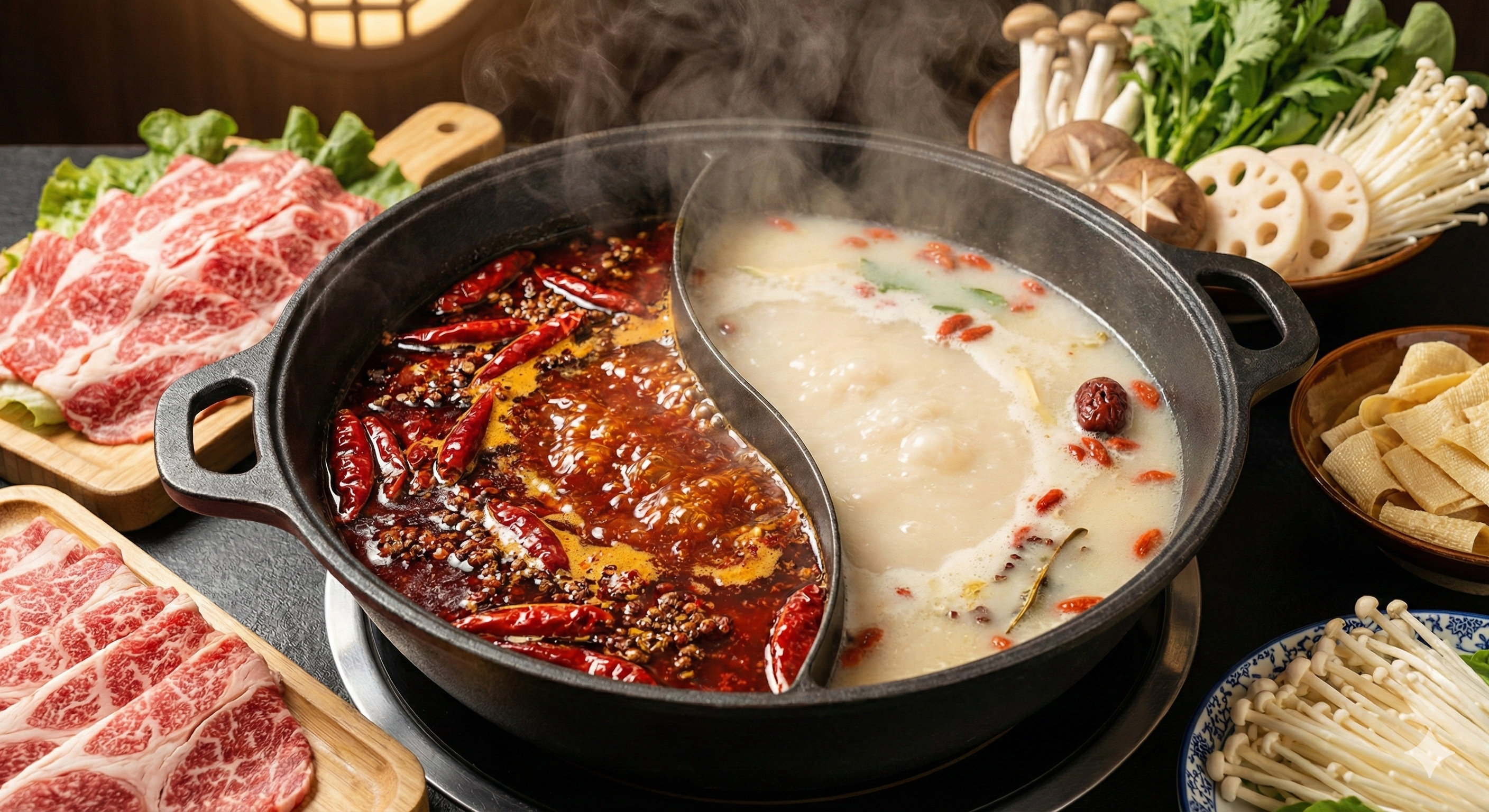 중국 충칭 대표음식 마라훠궈 이미지