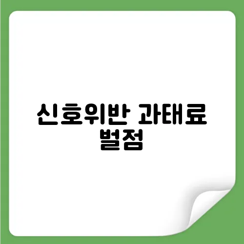 신호위반 과태료 벌점