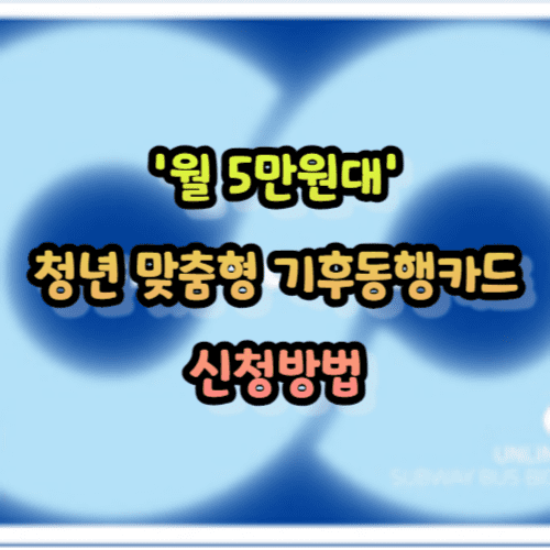 '월 5만원대' 청년 맞춤형 기후동행카드 신청방법