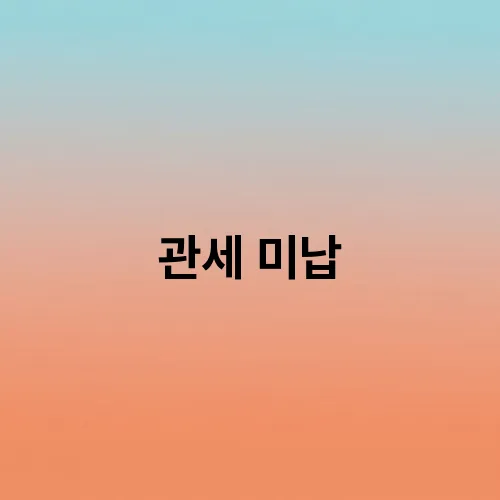관세 미납