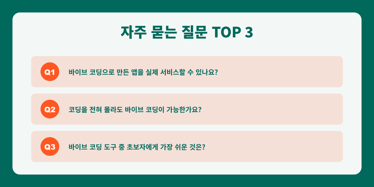 바이브 코딩(Vibe 자주 묻는 질문 인포그래픽