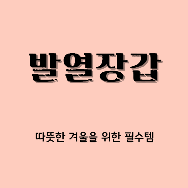 발열 방한 장갑