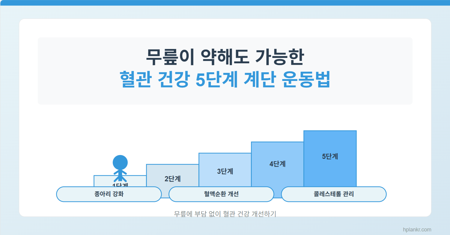 무릎이 약해도 가능한 혈관 건강 5단계 계단 운동법