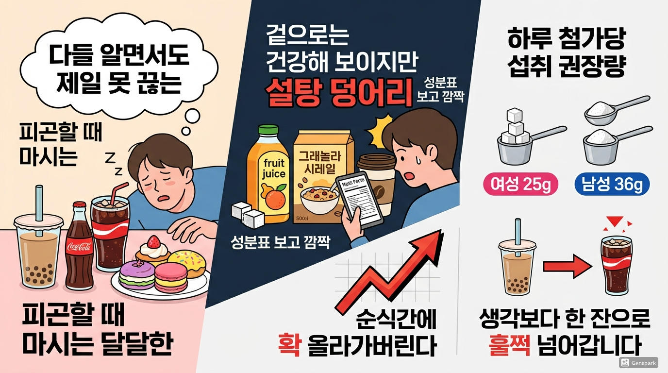 가당 음료와 달콤한 간식의 위험성