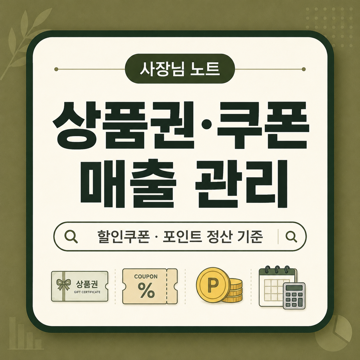 상품권·쿠폰 매출 관리 방법|할인쿠폰·포인트 정산 기준
