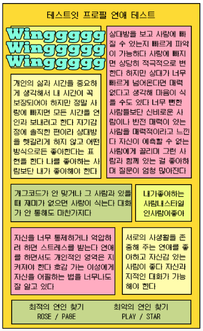 테스트잇 프로필 연애테스트 