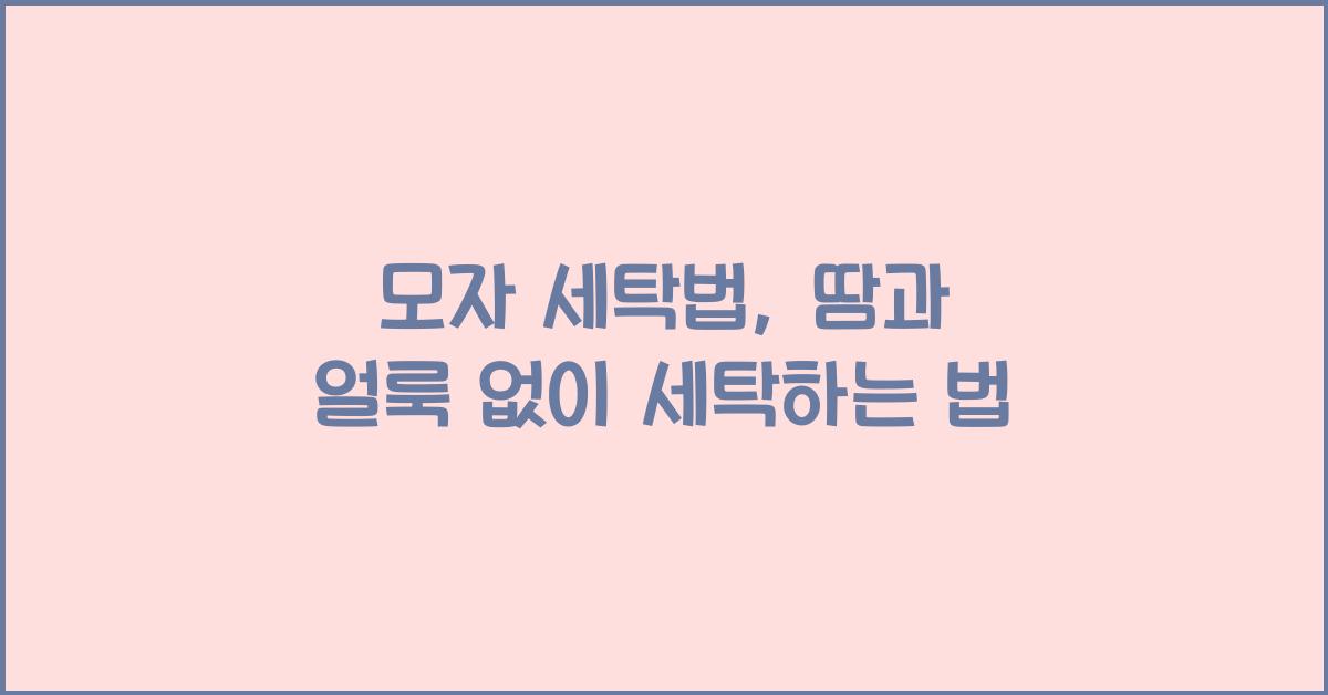 모자 세탁법