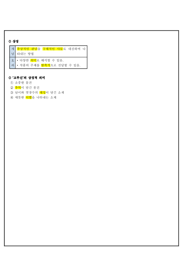 고무신 - 오영수 요점정리2