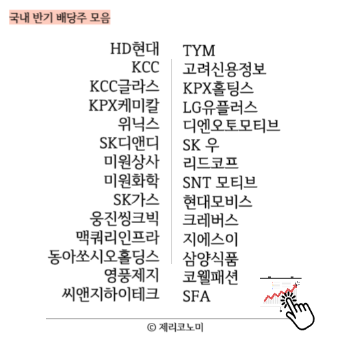 국내 배당주 모음집 : 분기 배당주,반기 배당주 총정리