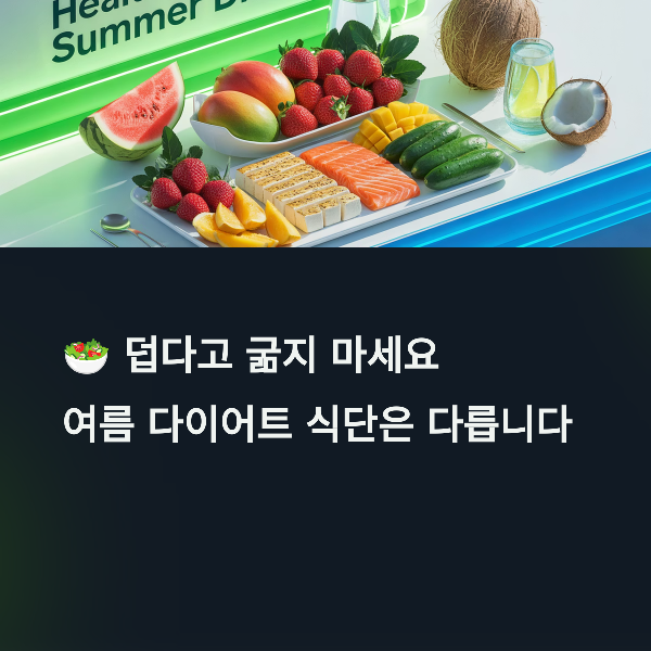 여름 다이어트 식단은 다릅니다