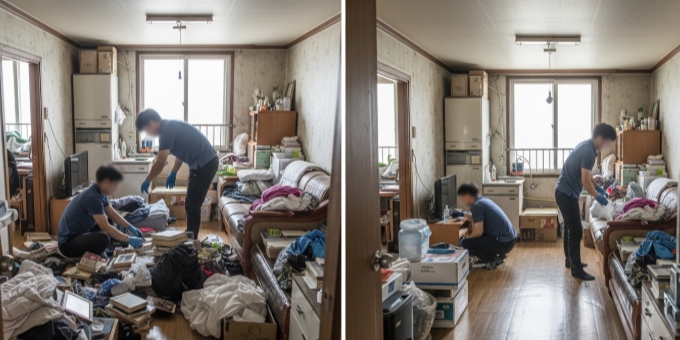 화천 고독사청소 및 정리중