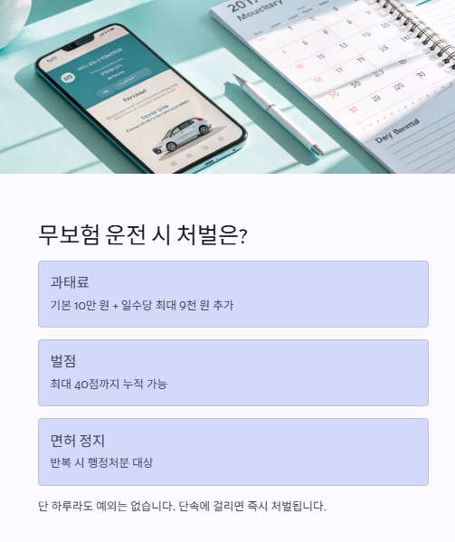 무보험 운전 시 처벌은?