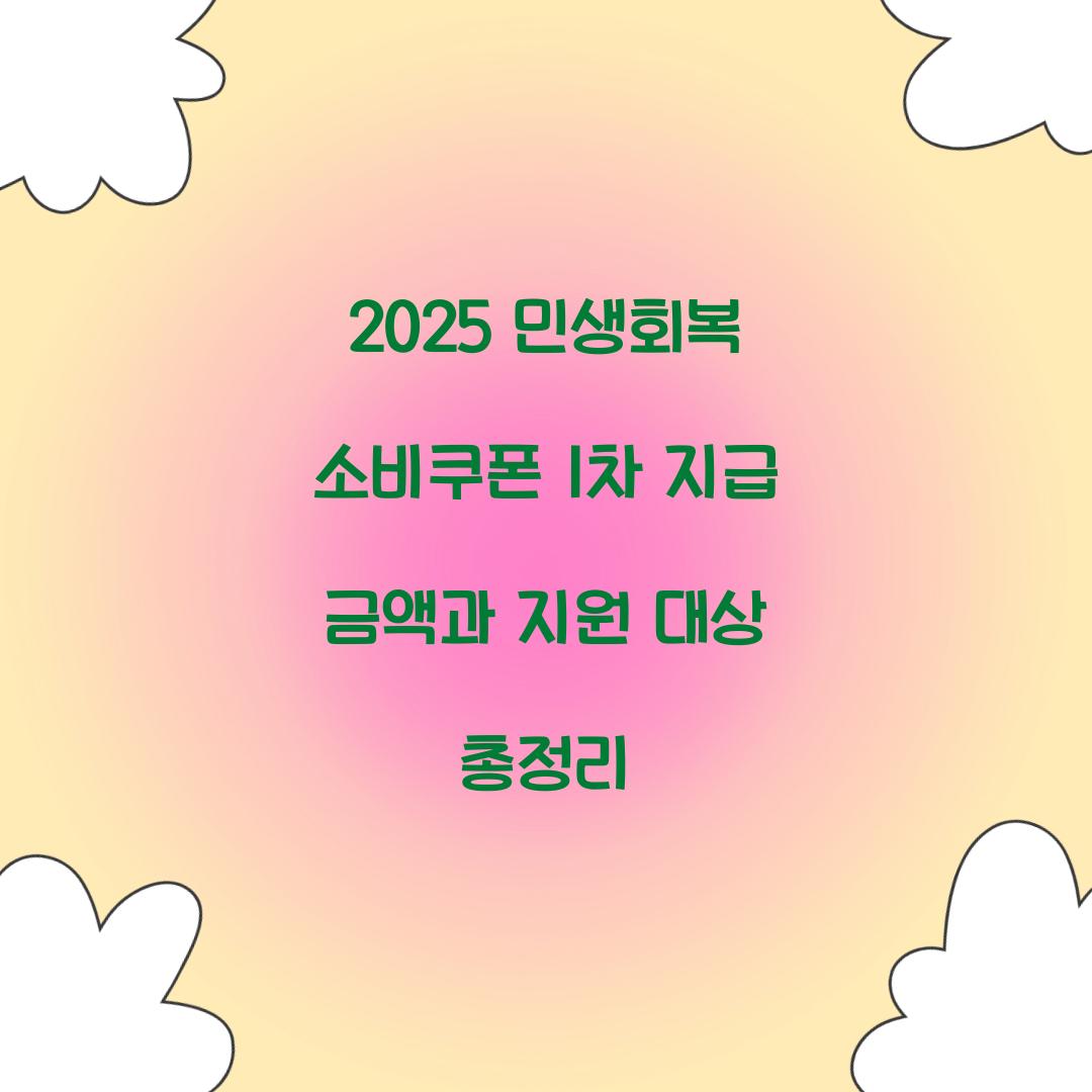 2025 민생회복 소비쿠폰 1차 지급 금액