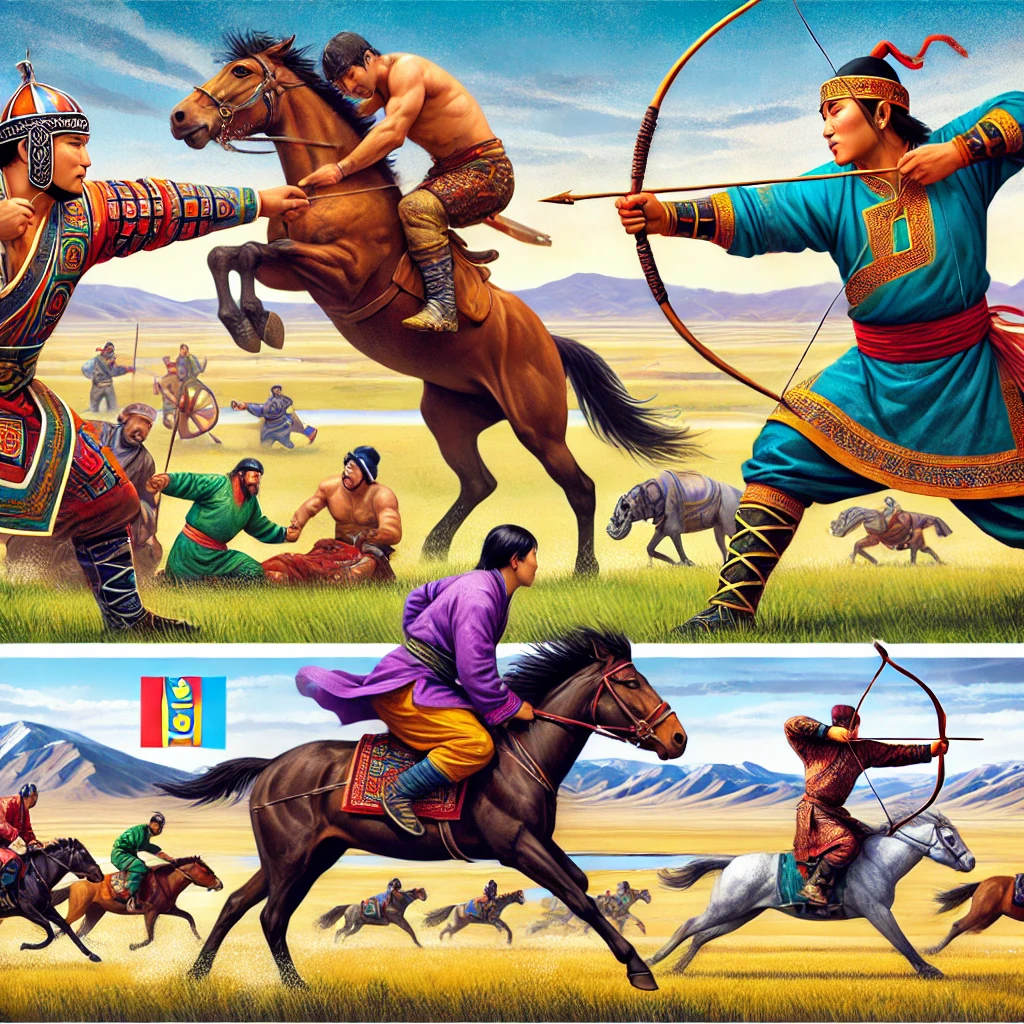 몽골 전통 스포츠 관련 사진