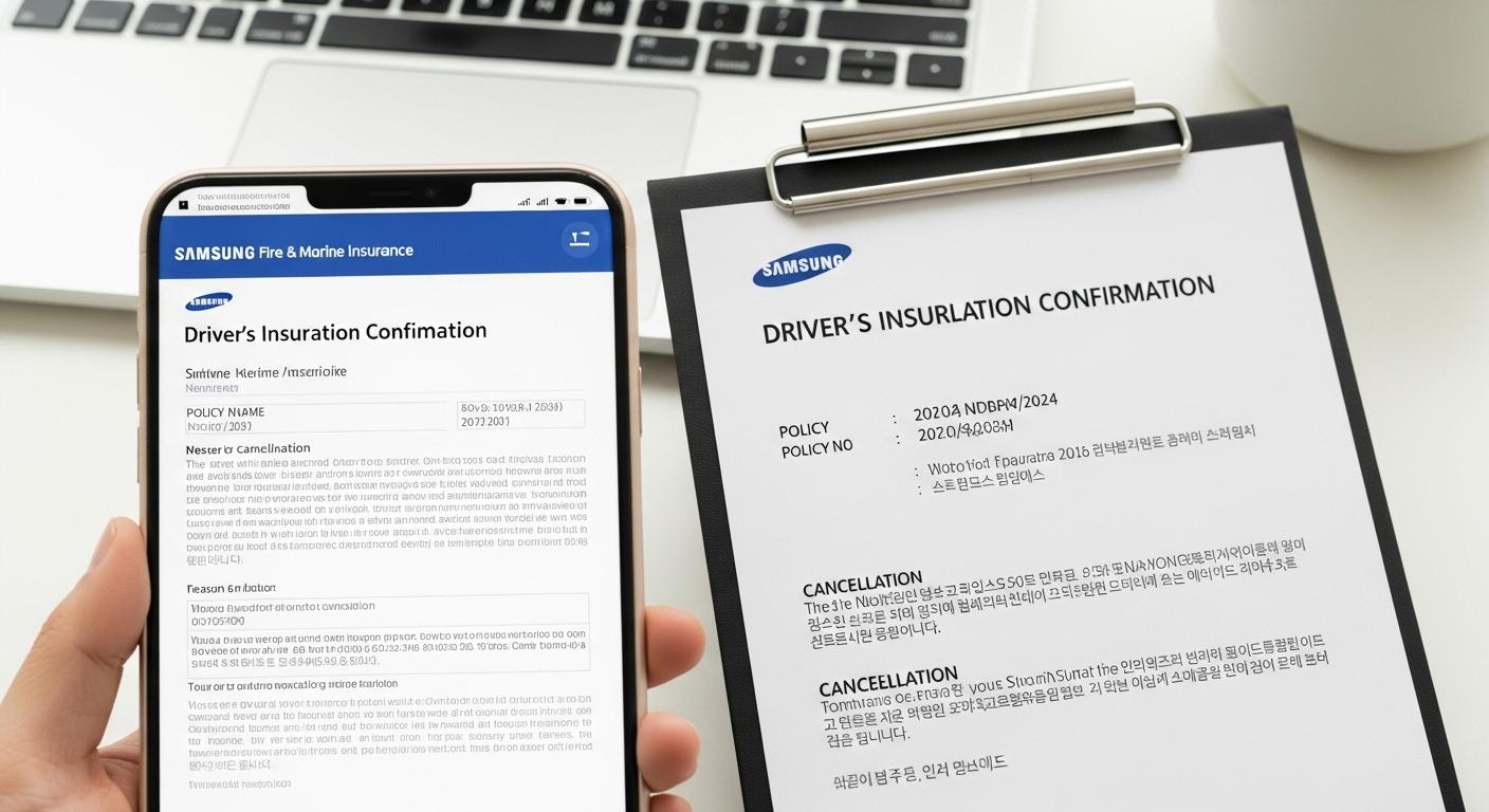 삼성화재 운전자보험 해지확인서