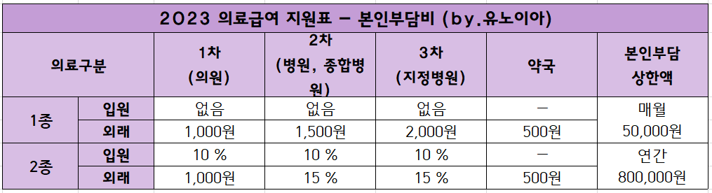 2023년-의료급여-본인부담금-안내표