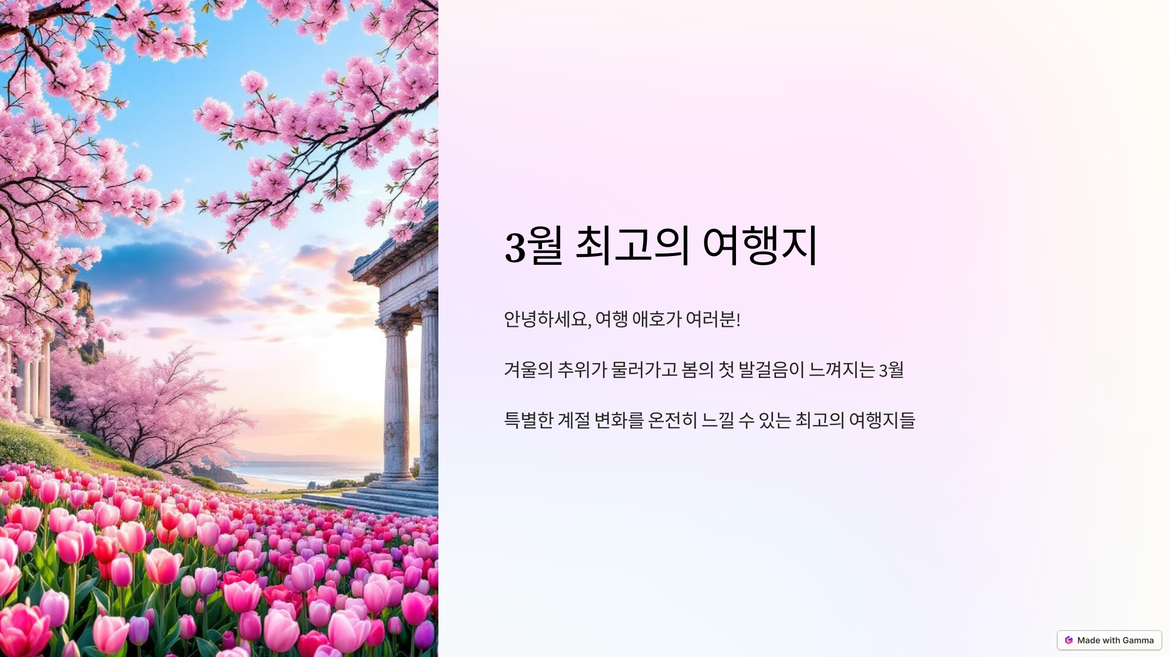 3월 최고의 여행지