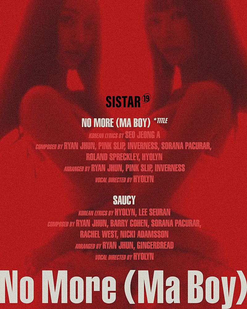씨스타19(SISTAR19) 트랙리스트 이미지&#44; 클렙엔터테인먼트