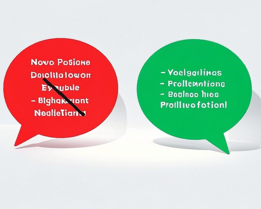 방해되는 말과 효과적인 말 비교 이미지