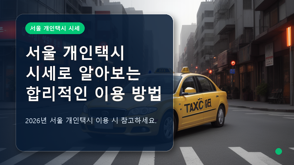 서울 개인택시 서비스 안내 이미지