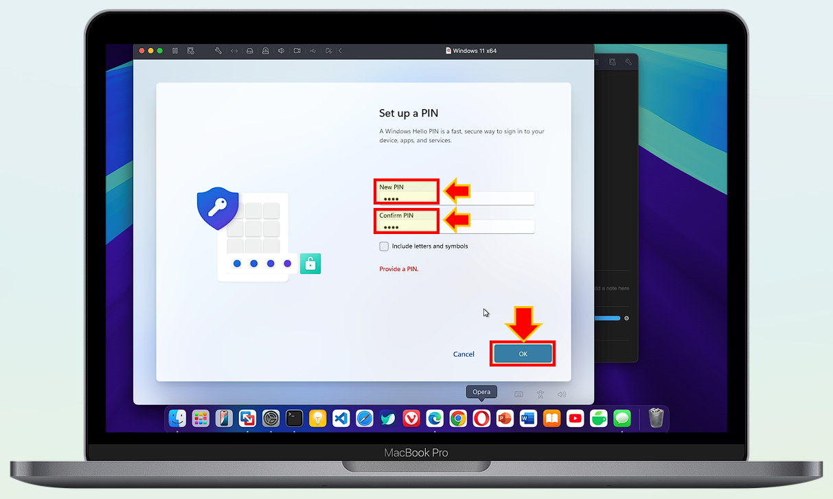 PIN 번호를 생성하세요.